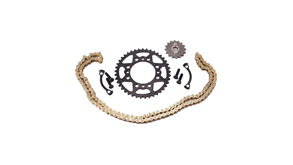 thumbnail image 2 of UK-Motors 25H Chain Kit For Pocket Bike & Cross Pitbike – 140 Links, Front & Rear Sprockets, Clip Lock (6072406) 2 of 5