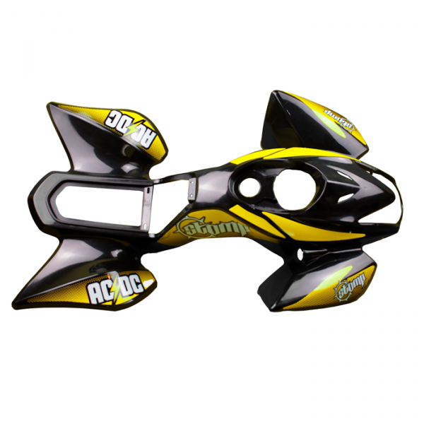 Yellow Quad/graphics Plastics and Graphics – Yellow AC/DC Quad – Stomp Parts